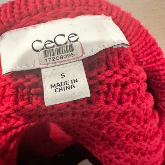 CeCe Red Cardigan Sweater SMALL Blazer Preppy Ladies Who Lunch Designer $119 - Picture 10 of 11